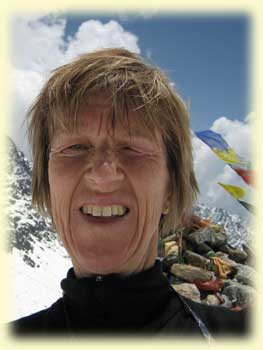 Liz takes a self-portrait at the pass